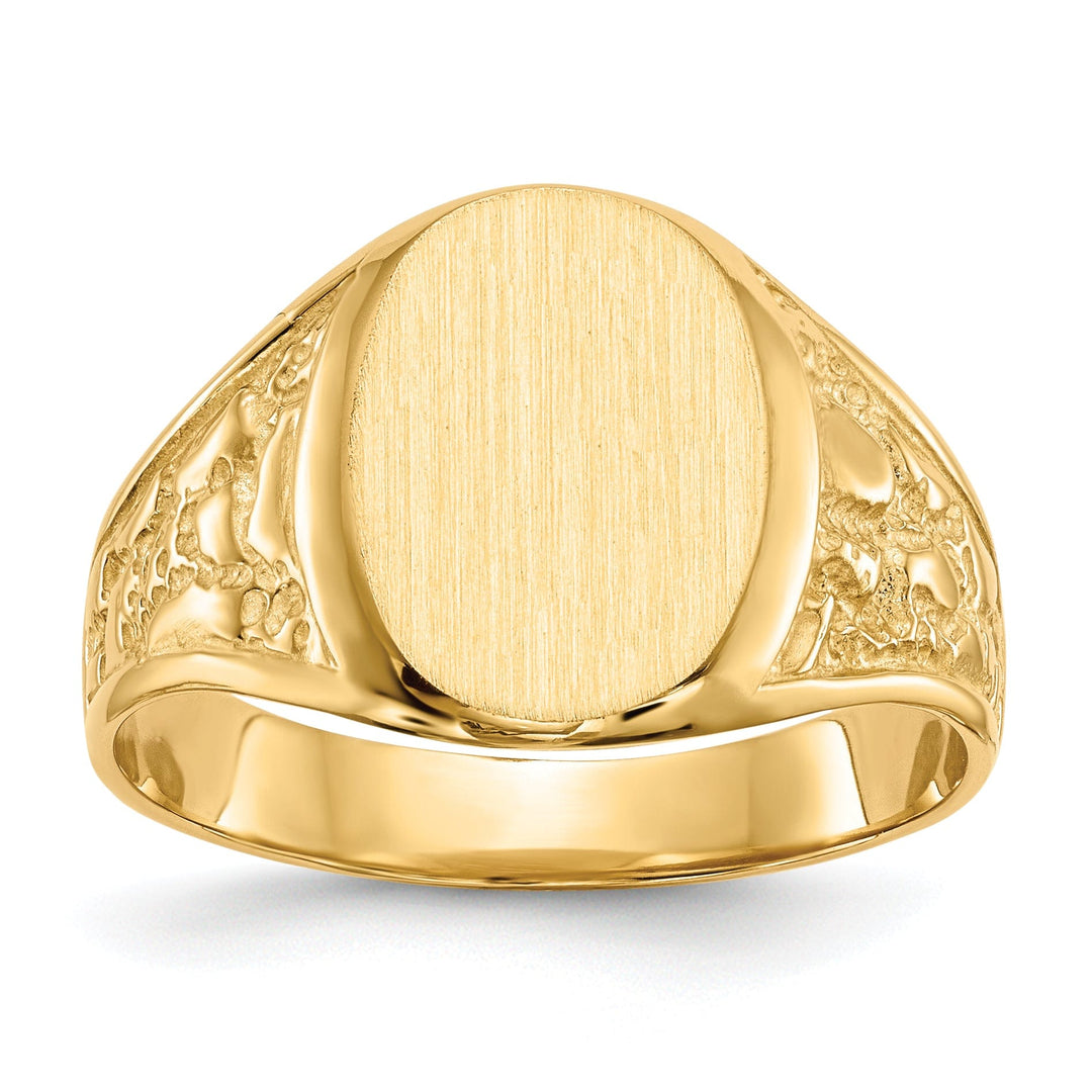 Lovely Rita's Ring No Engraving 14k Yellow Gold Men's Solid Back Signet Ring