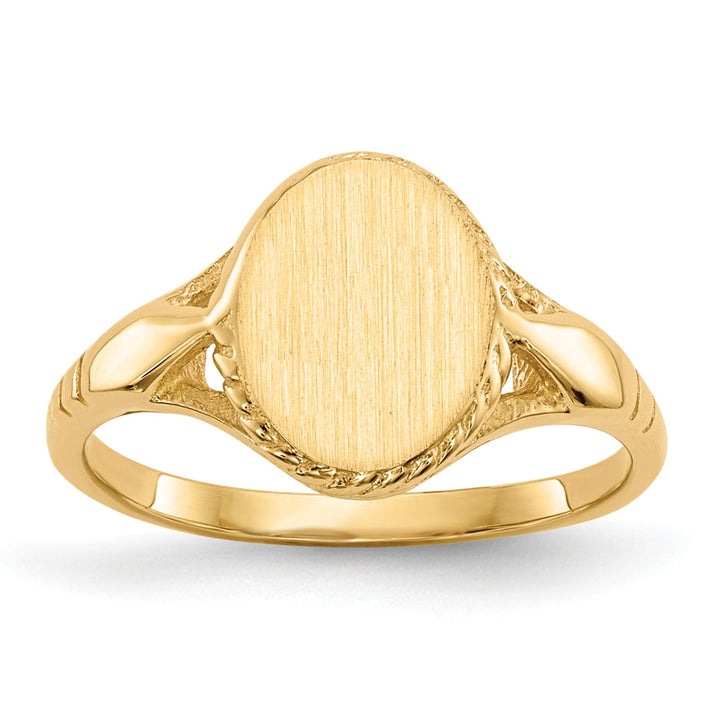 Lovely Rita's Ring No Engraving 14k Yellow Gold Open Back Signet Ring