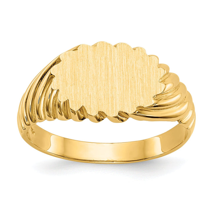 Lovely Rita's Ring No Engraving 14k Yellow Gold Polished Satin Signet Ring