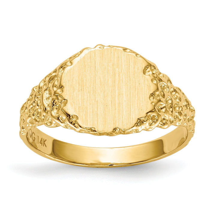 Lovely Rita's Ring No Engraving 14k Yellow Gold Solid Back Signet Ring