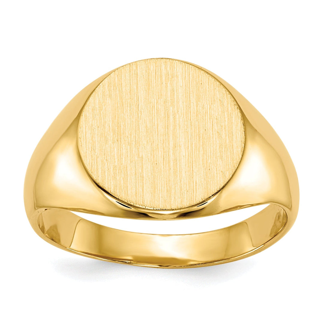 Lovely Rita's Ring No Engraving 14k Yellow Gold Solid Back Signet Ring
