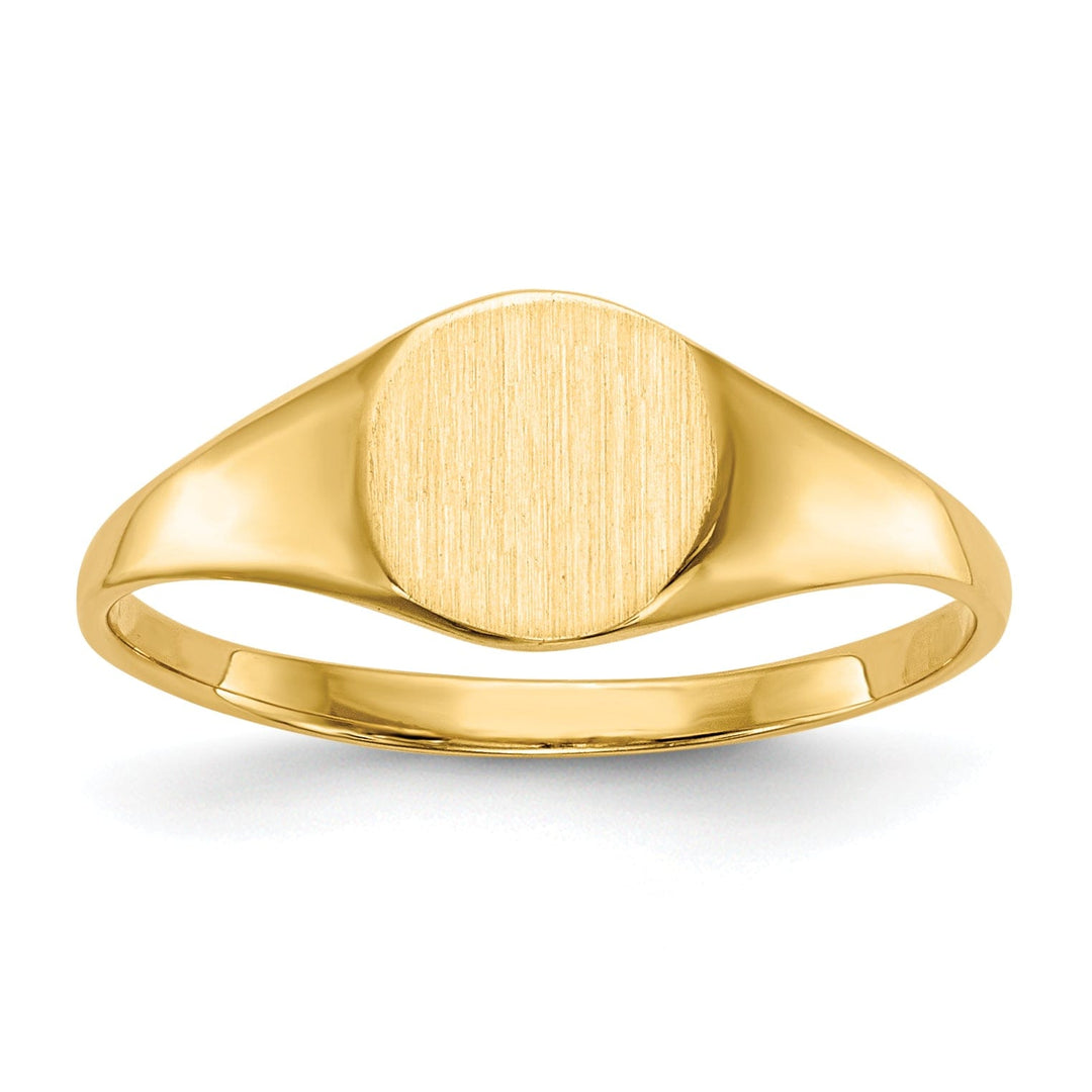 Lovely Rita's Ring No Engraving 14k Yellow Gold Solid Back Signet Ring
