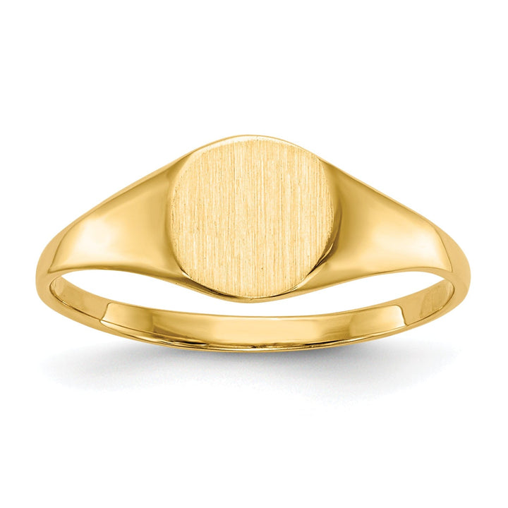 Lovely Rita's Ring No Engraving 14k Yellow Gold Solid Back Signet Ring