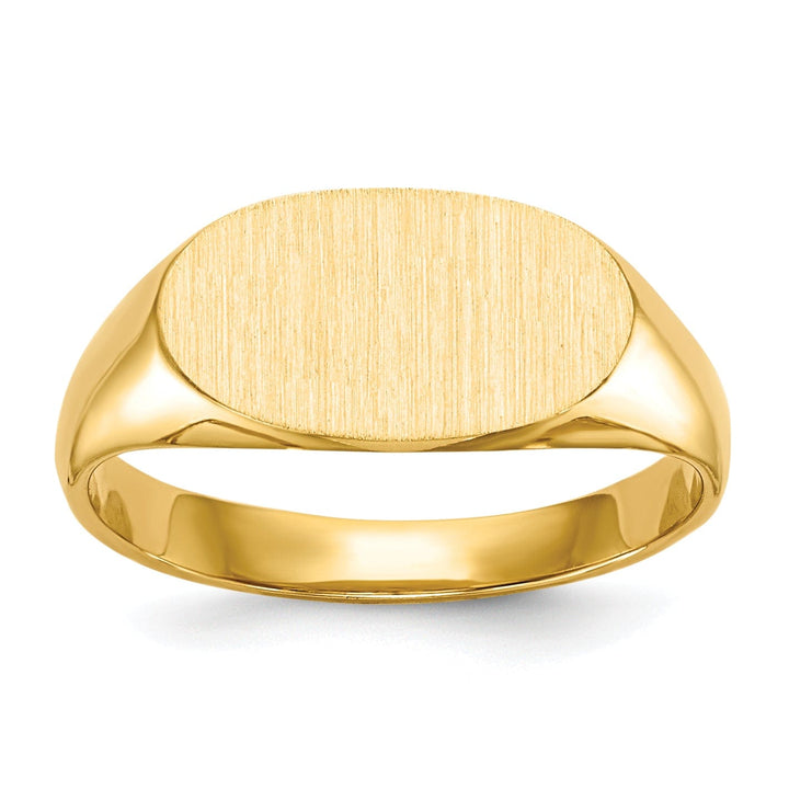 Lovely Rita's Ring No Engraving 14k Yellow Gold Solid Back Signet Ring