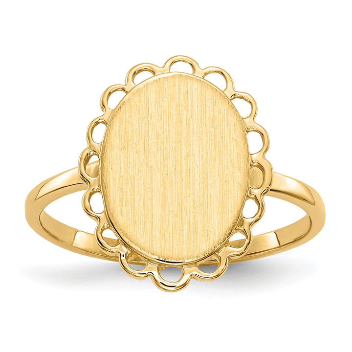 Lovely Rita's Ring No Engraving 14k Yellow Gold Solid Back Signet Ring