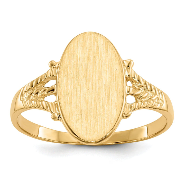 Lovely Rita's Ring No Engraving 14k Yellow Gold Solid Back Signet Ring
