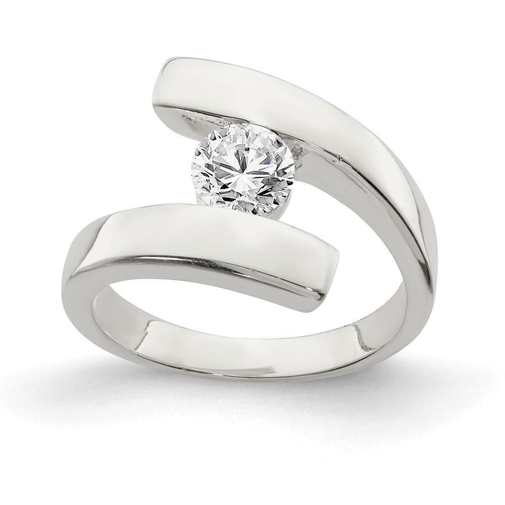 Lovely Rita's Ring Silver Solitaire Round Cubic Zirconia Ring