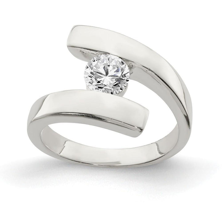 Lovely Rita's Ring Silver Solitaire Round Cubic Zirconia Ring