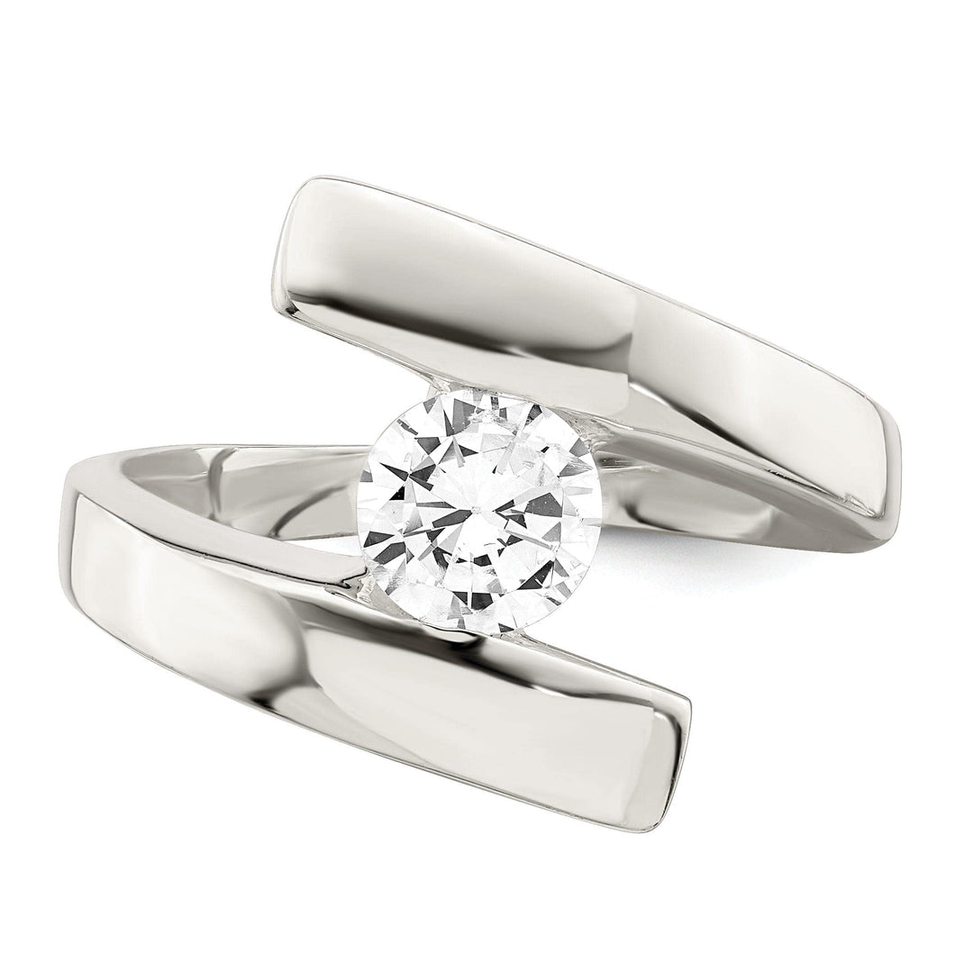 Lovely Rita's Ring Silver Solitaire Round Cubic Zirconia Ring