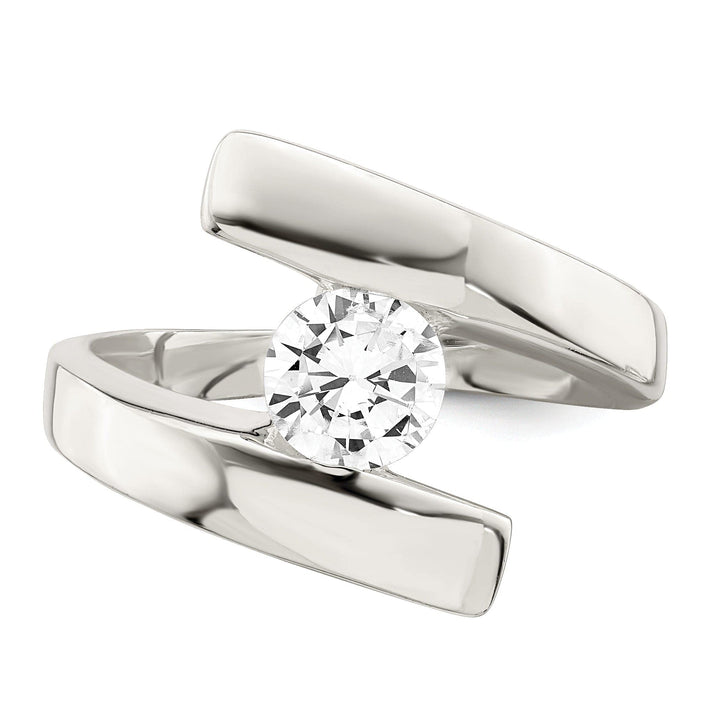 Lovely Rita's Ring Silver Solitaire Round Cubic Zirconia Ring