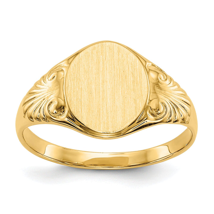 Lovely Rita's Ring Size 4 Custom Sizing Final Sale / No Engraving Needed 14k Yellow Gold Polished Satin Signet Ring