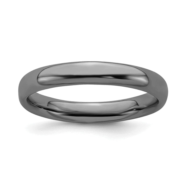 Stackable Expressions Ring Size 5 Sterling Silver Black-Plated Polished Ring
