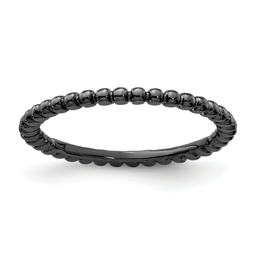 Stackable Expressions Ring Size 5 Sterling Silver Black-Plated Ring