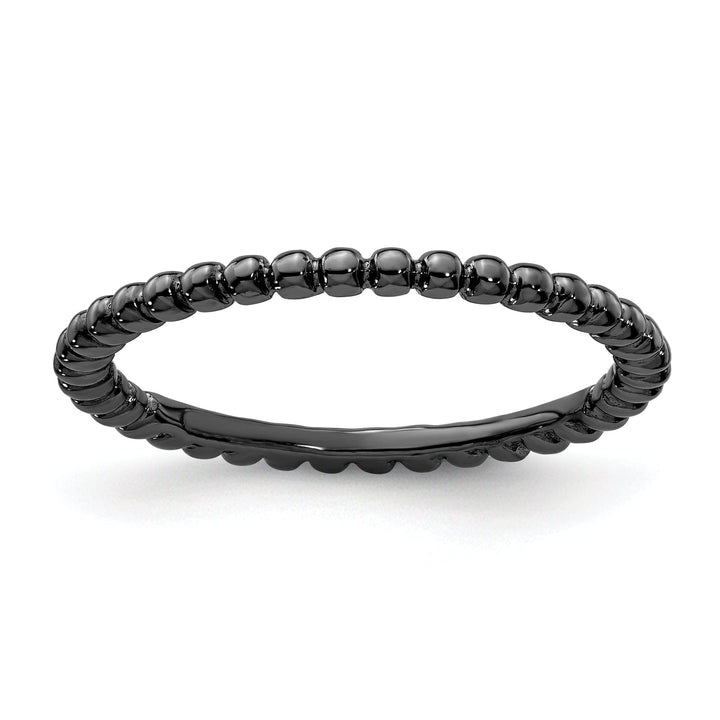 Stackable Expressions Ring Size 5 Sterling Silver Black-Plated Ring