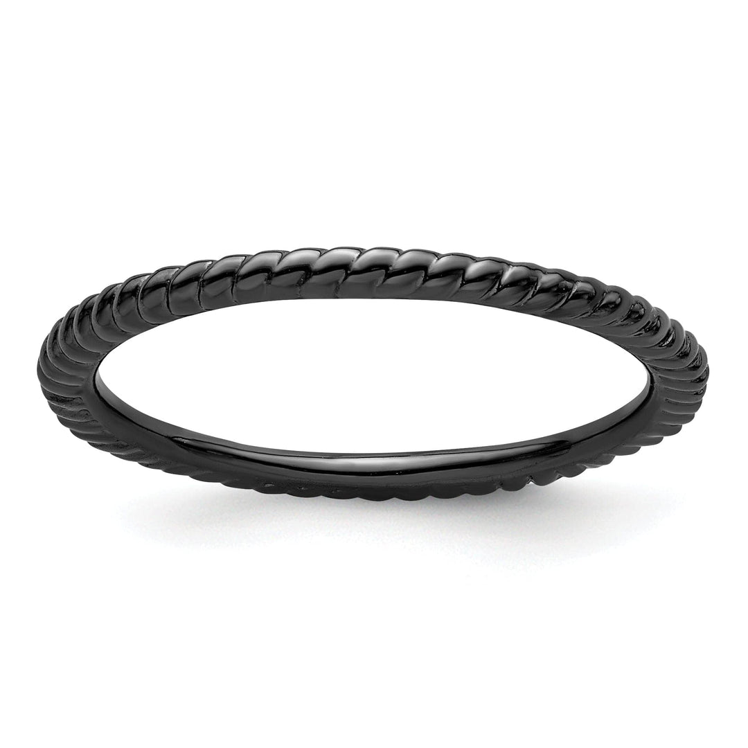 Stackable Expressions Ring Size 5 Sterling Silver Black-Plated Twisted Ring