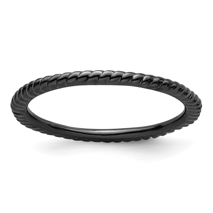 Stackable Expressions Ring Size 5 Sterling Silver Black-Plated Twisted Ring