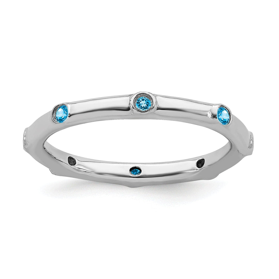 Stackable Expressions Ring Size 5 Sterling Silver Blue Topaz Ring