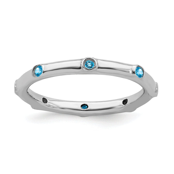 Stackable Expressions Ring Size 5 Sterling Silver Blue Topaz Ring