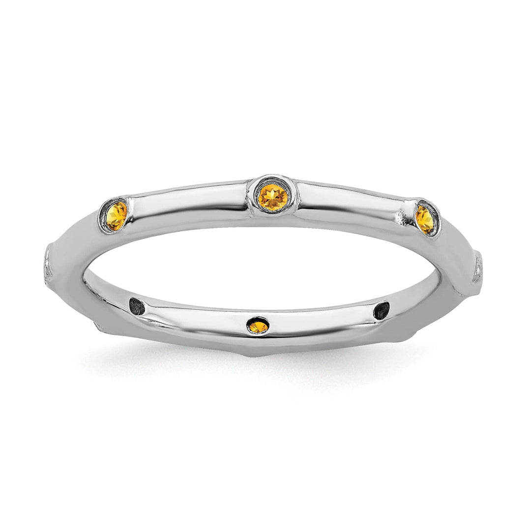 Stackable Expressions Ring Size 5 Sterling Silver Citrine Ring