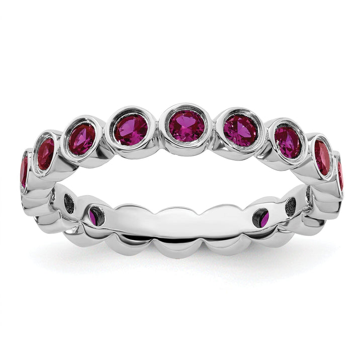 Stackable Expressions Ring Size 5 Sterling Silver Created Ruby Ring
