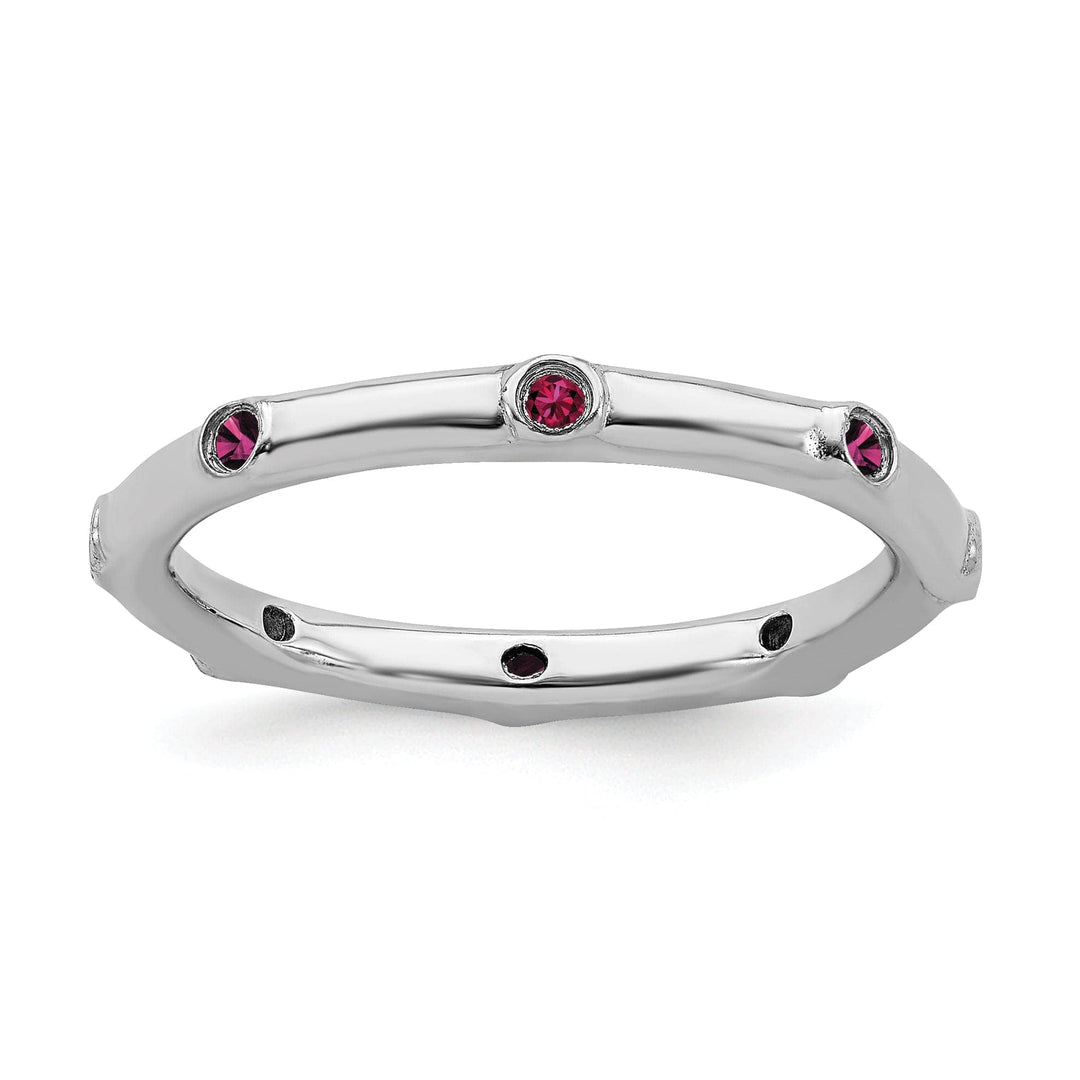 Stackable Expressions Ring Size 5 Sterling Silver Created Ruby Ring