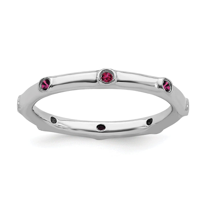 Stackable Expressions Ring Size 5 Sterling Silver Created Ruby Ring