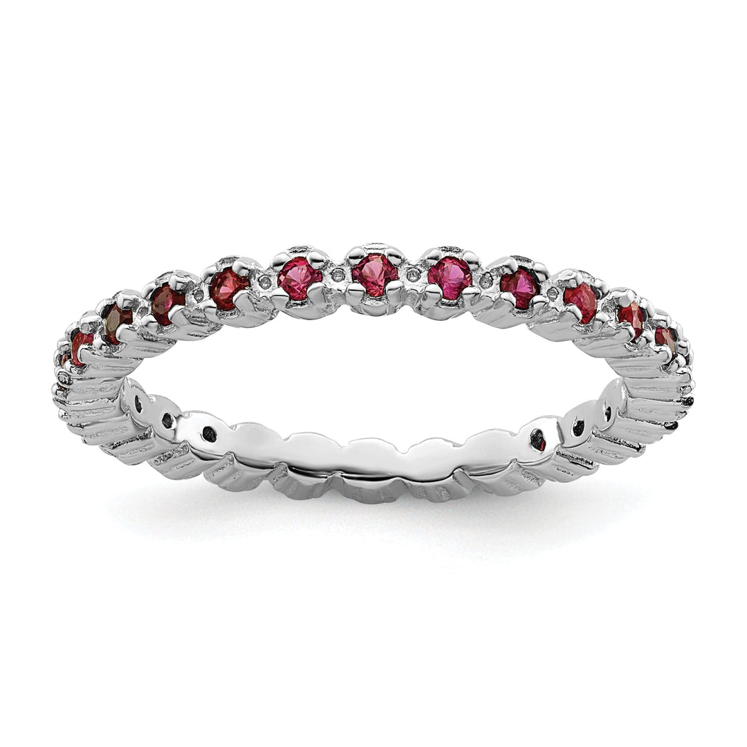 Stackable Expressions Ring Size 5 Sterling Silver Created Ruby Ring