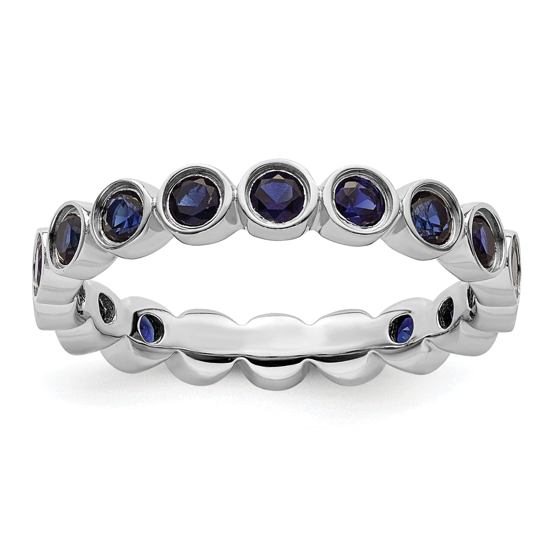 Stackable Expressions Ring Size 5 Sterling Silver Created Sapphire Ring