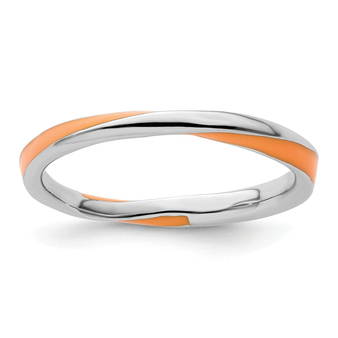 Stackable Expressions Ring Size 5 Sterling Silver Orange Enameled Stackable Ring