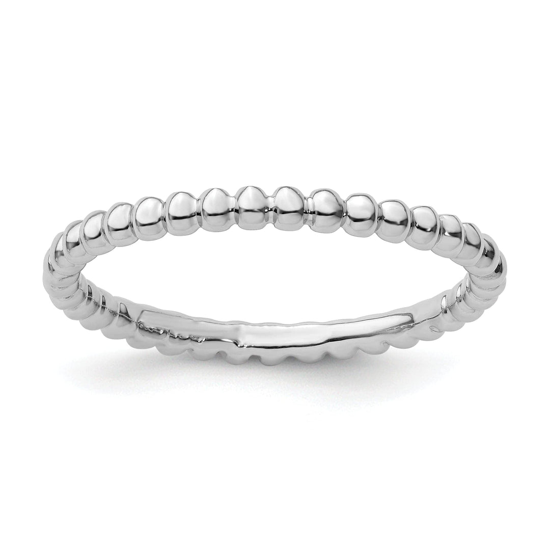 Stackable Expressions Ring Size 5 Sterling Silver Rhodium Beaded Ring