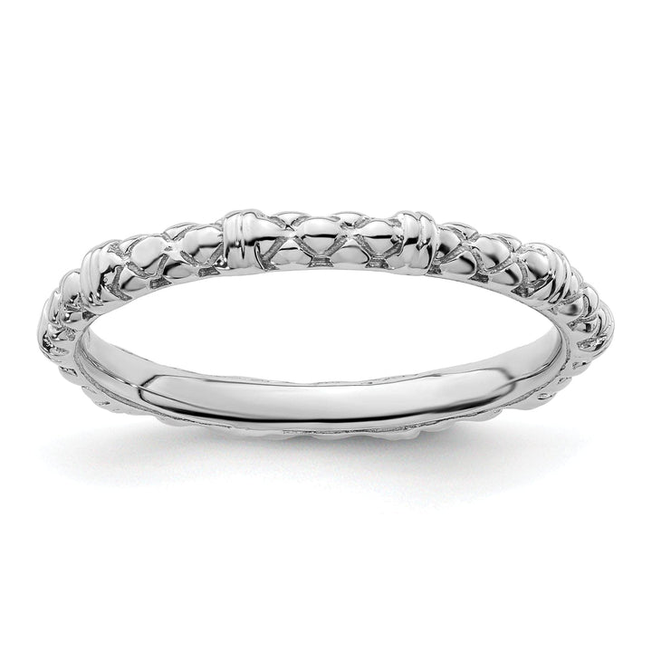 Stackable Expressions Ring Size 5 Sterling Silver Rhodium Cable Ring