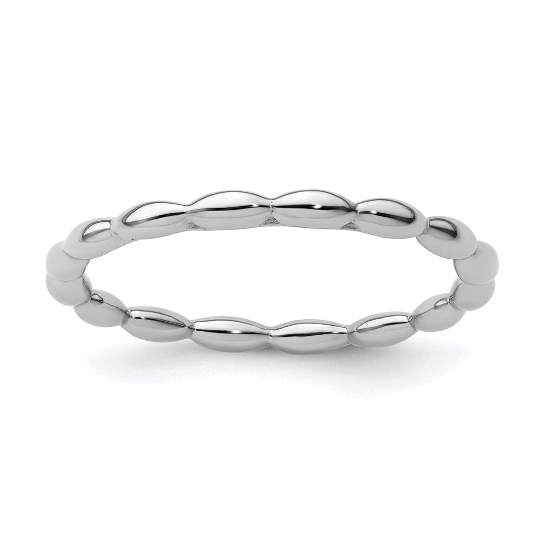 Stackable Expressions Ring Size 5 Sterling Silver Rhodium Rice Bead Ring