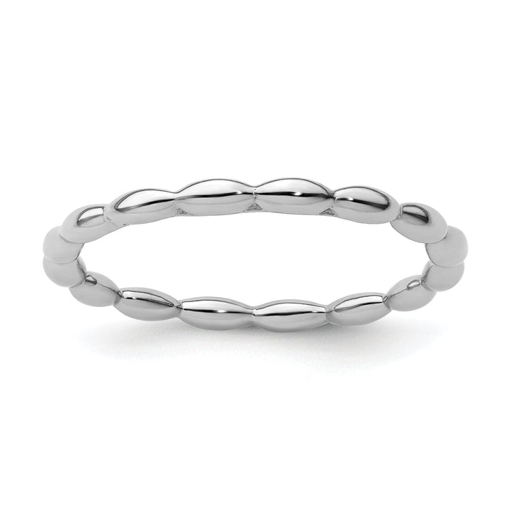Stackable Expressions Ring Size 5 Sterling Silver Rhodium Rice Bead Ring