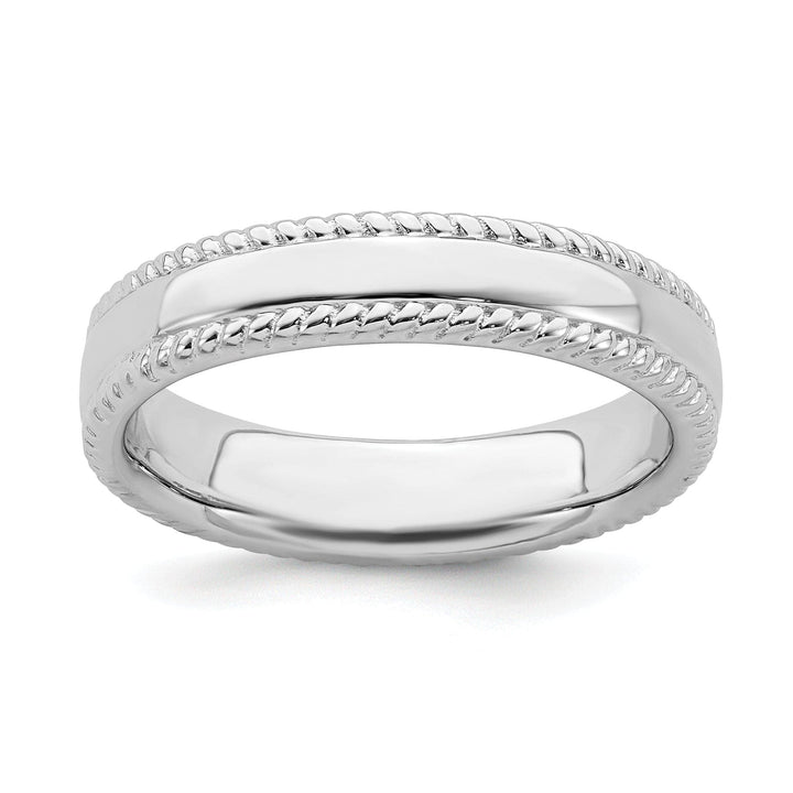 Stackable Expressions Ring Size 5 Sterling Silver Rhodium Ring