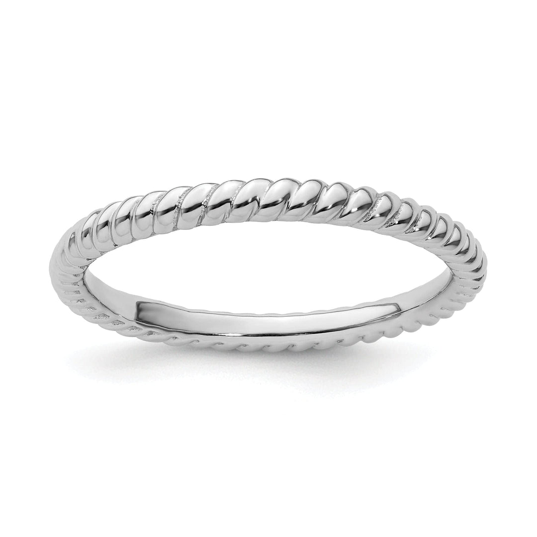 Stackable Expressions Ring Size 5 Sterling Silver Rhodium Twisted Ring
