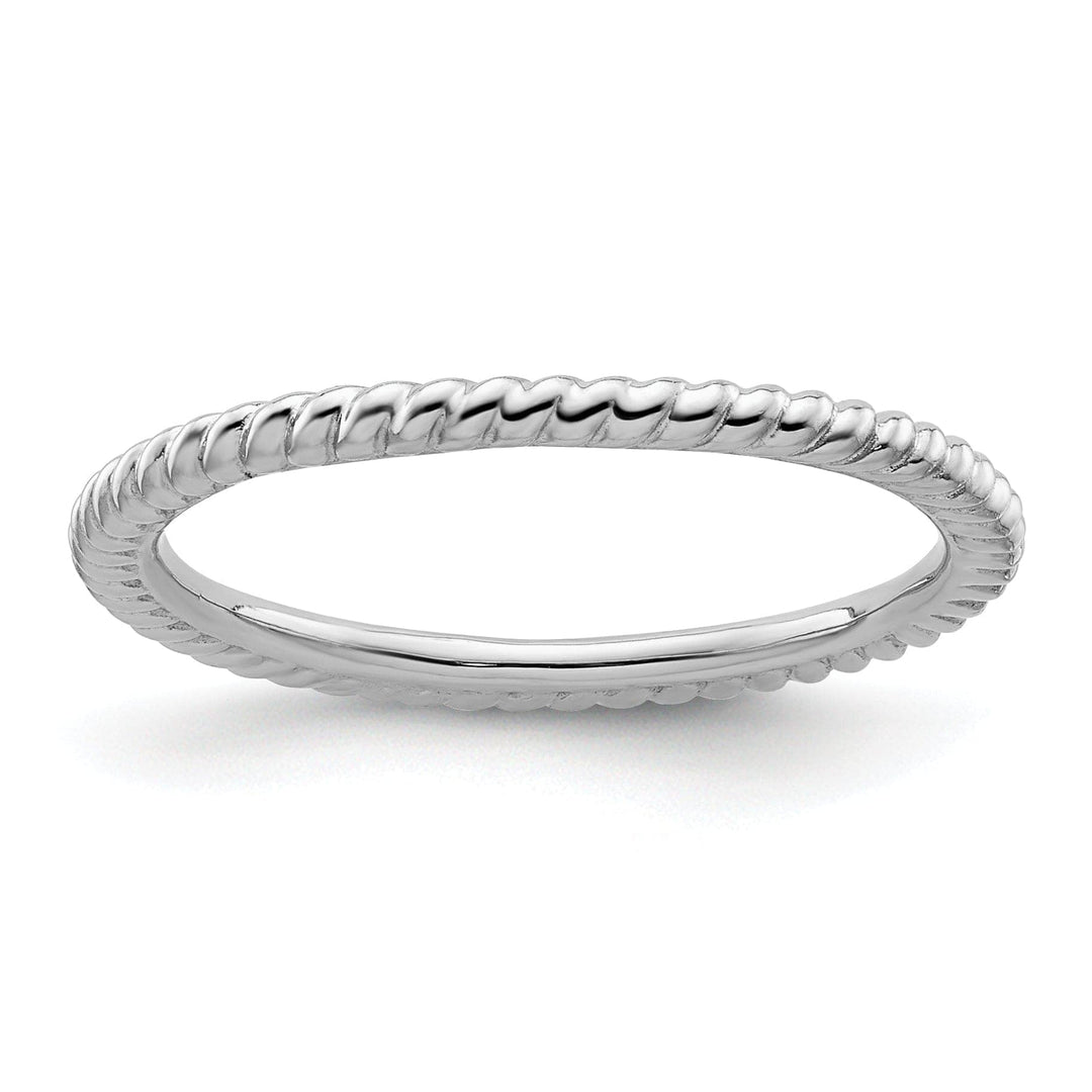 Stackable Expressions Ring Size 5 Sterling Silver Rhodium Twisted Ring