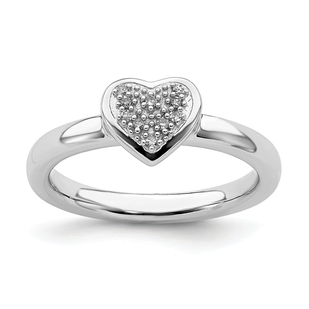 Stackable Expressions Ring Size 5 Sterling Silver Stackable Expressions Diamond Ring