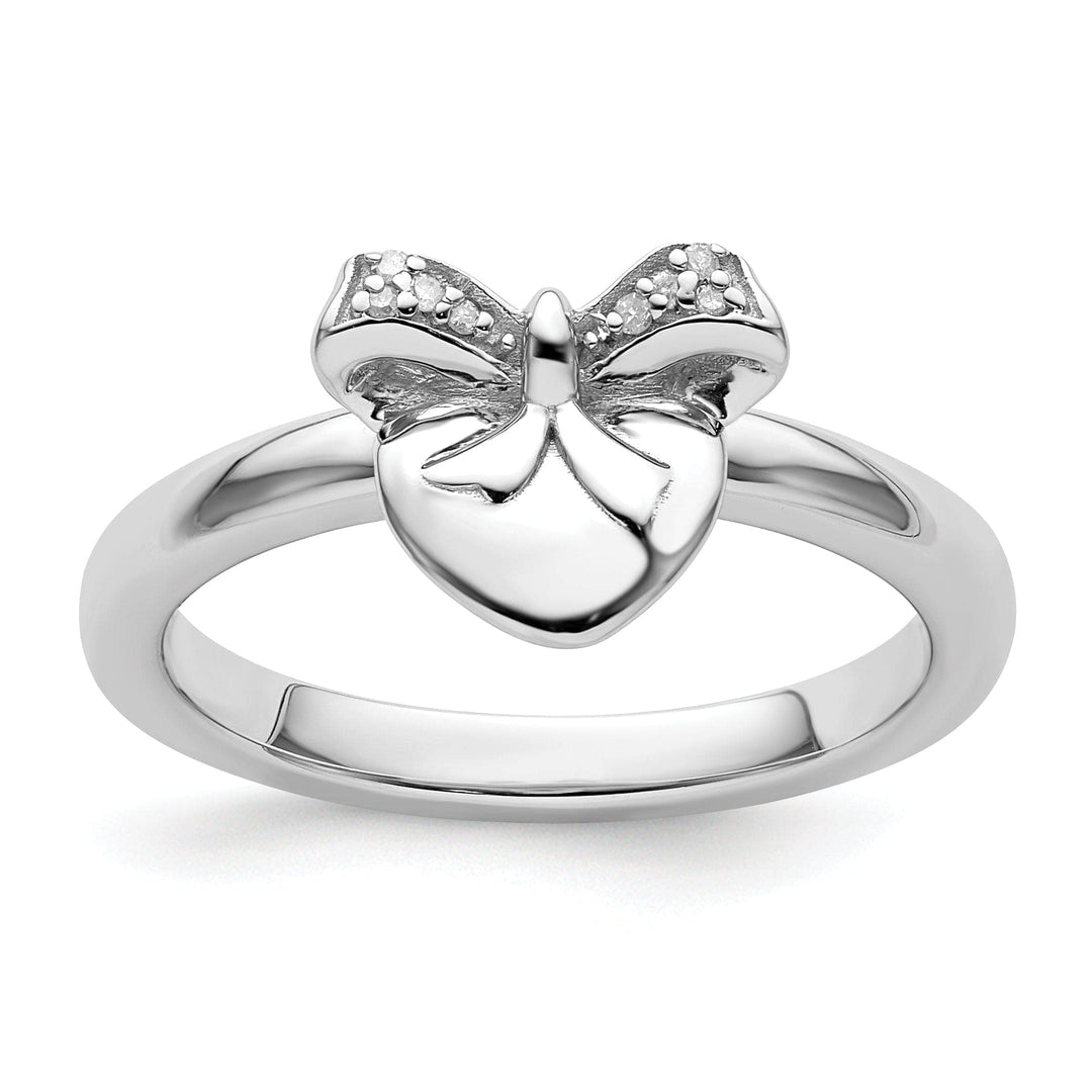 Stackable Expressions Ring Size 5 Sterling Silver Stackable Expressions Diamond Ring