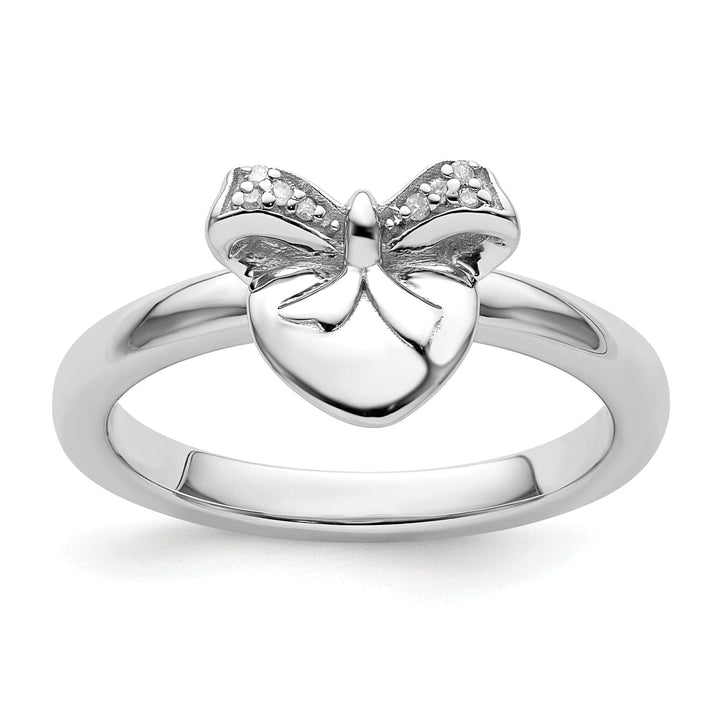 Stackable Expressions Ring Size 5 Sterling Silver Stackable Expressions Diamond Ring