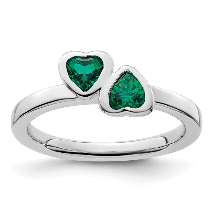 Stackable Expressions Ring Size 5 Sterling Silver Stackable Expressions Emerald Ring