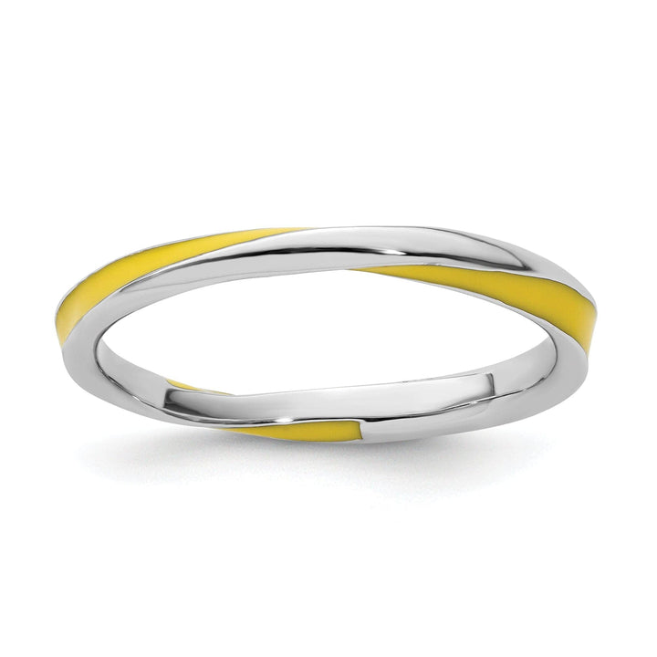 Stackable Expressions Ring Size 5 Sterling Silver Yellow Enameled Stackable Ring