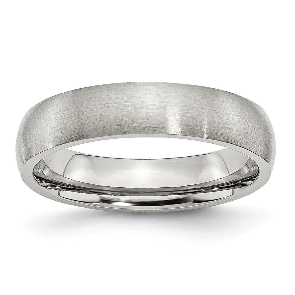 Bridal Ring Size 6 Stainless Steel Beveled Edge Brushed Band