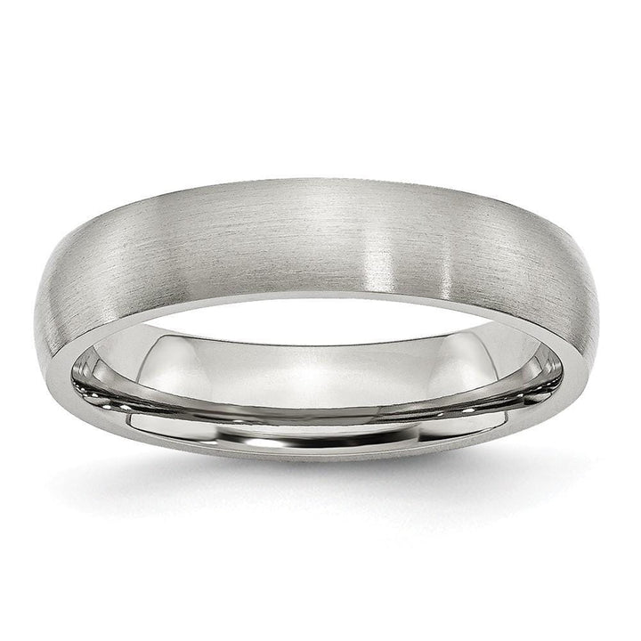 Bridal Ring Size 6 Stainless Steel Beveled Edge Brushed Band