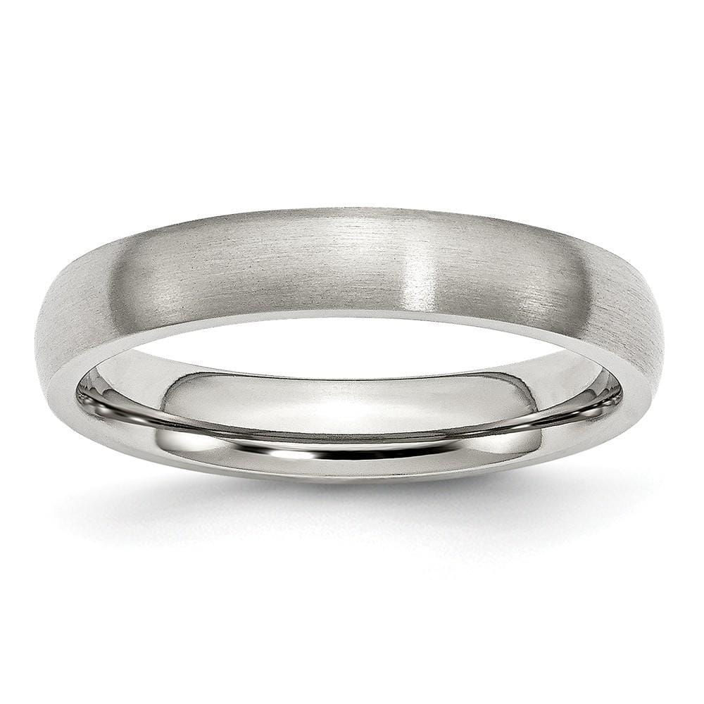 Bridal Ring Size 6 Stainless Steel Beveled Edge Brushed Band