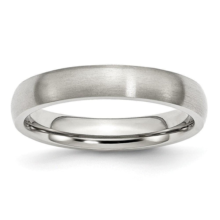 Bridal Ring Size 6 Stainless Steel Beveled Edge Brushed Band