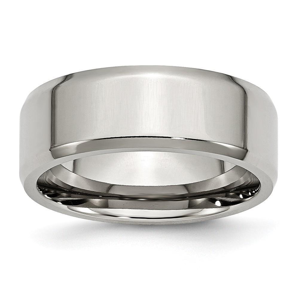 Bridal Ring Size 6 Stainless Steel Beveled Edge Polished Band