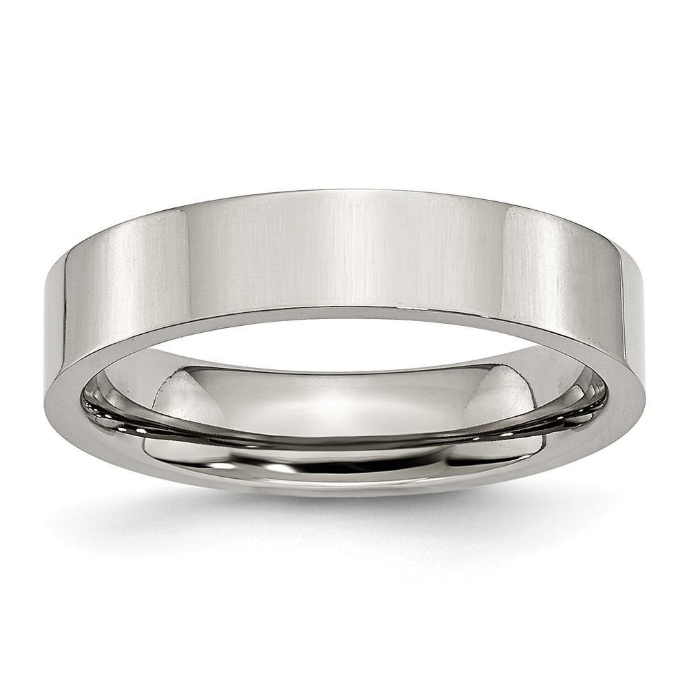 Bridal Ring Size 6 Stainless Steel Flat Polished 5MM Unisex Ring