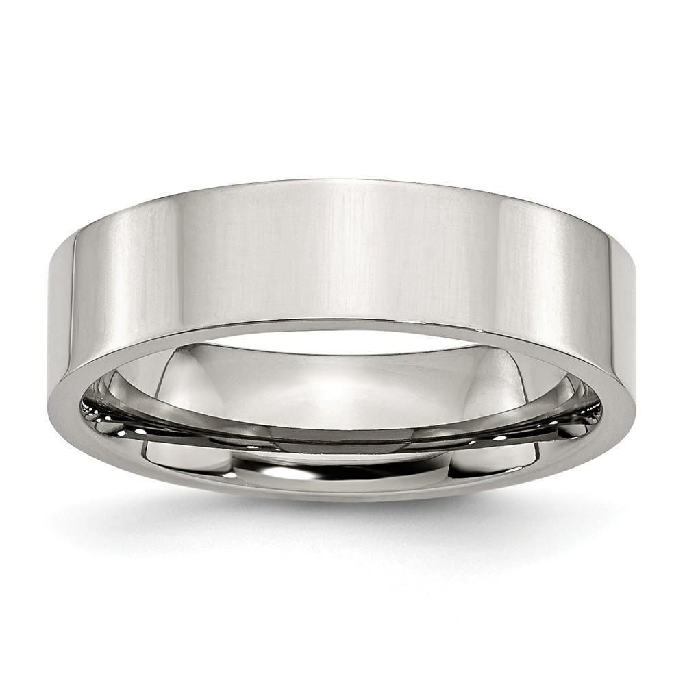 Bridal Ring Size 6 Stainless Steel Flat Polished 6MM Unisex Ring