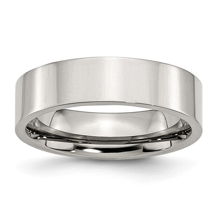 Bridal Ring Size 6 Stainless Steel Flat Polished 6MM Unisex Ring