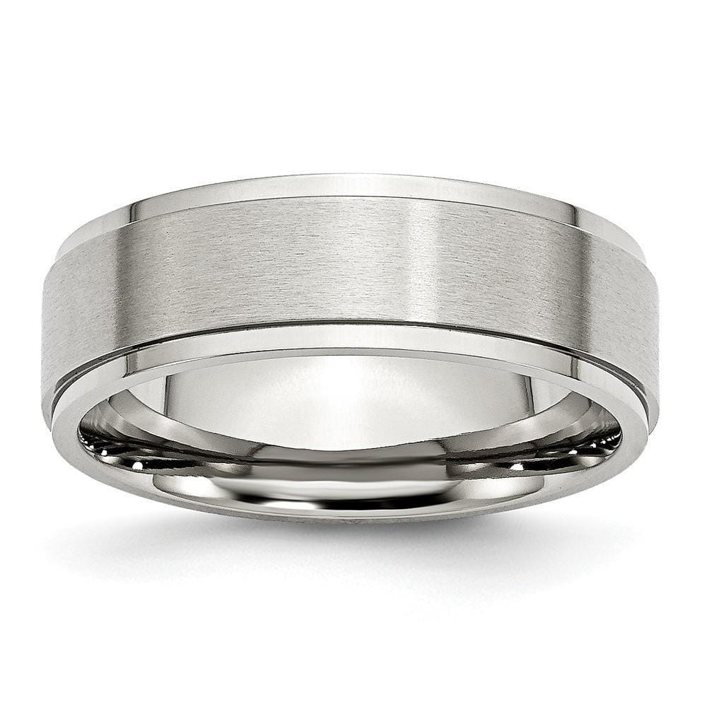 Bridal Ring Size 6 Stainless Steel Ridged Edge 7MM Ring